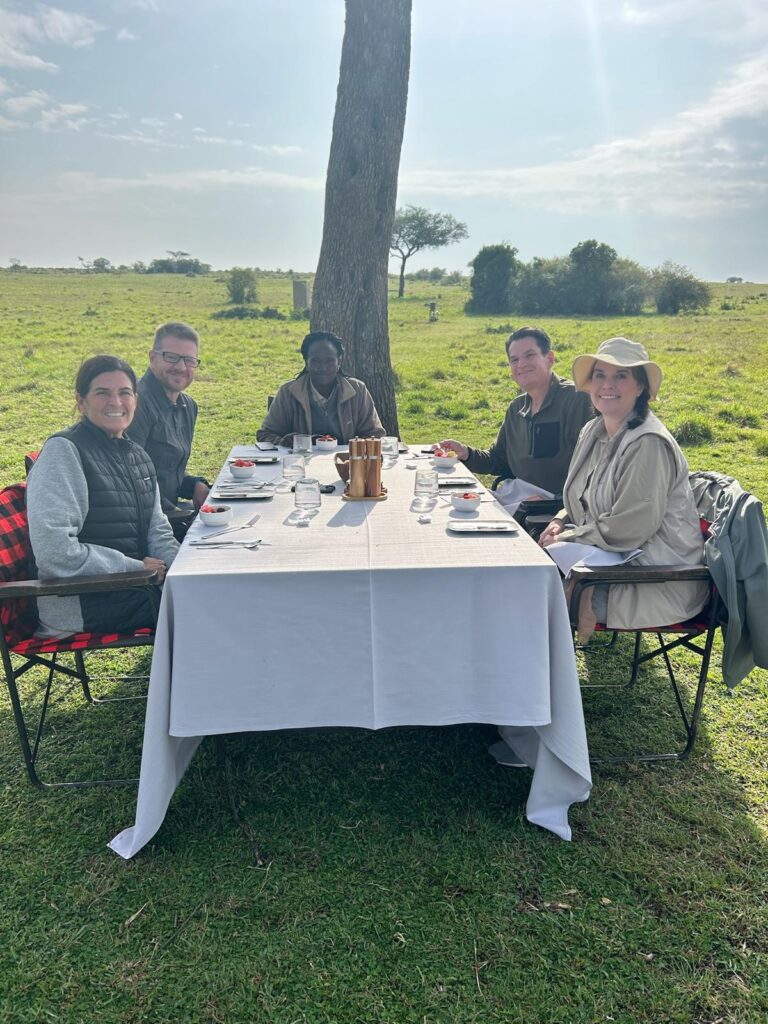Private bush breakfast setup during safari at JW Marriott Masai Mara in Kenya