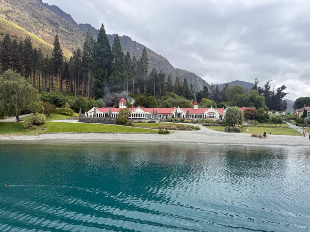 Walter Peak High Country Farm viewed from Lake Wakatipu near Queenstown