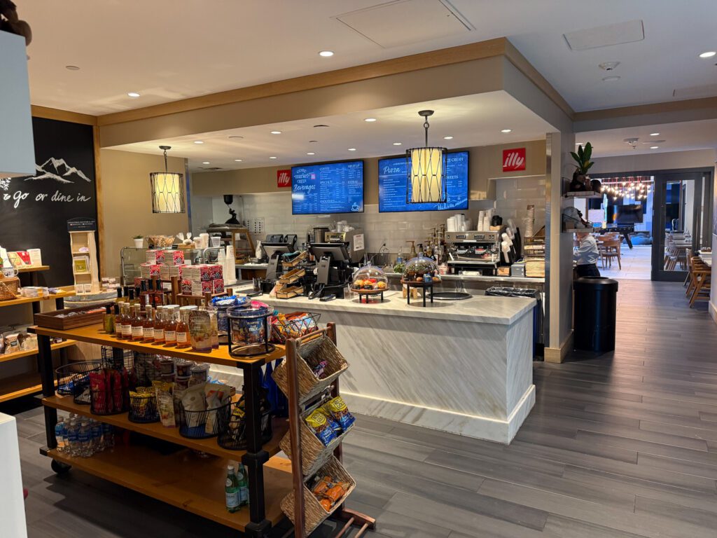 Gore Creek Market at Grand Hyatt Vail offering coffee, snacks, grab-and-go meals, and beverages